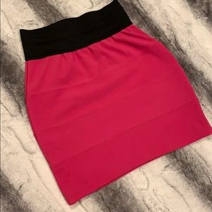 Guess XS color block pink high waist mini skirt